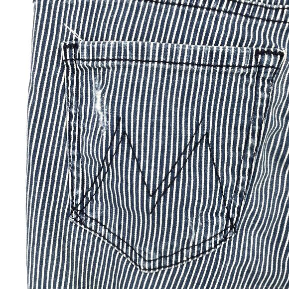 Mother Jeans The Vamp One The Road Destroy Conductor Strip Size 25 Cropped - Picture 7 of 11